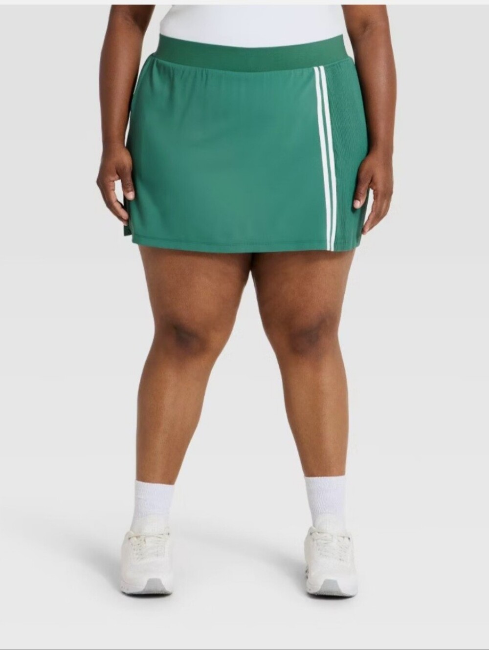 Women Woven High-Rise Asymmetrical Pleated Skort 15.5"- All In Motion Forest - Picture 5 of 8